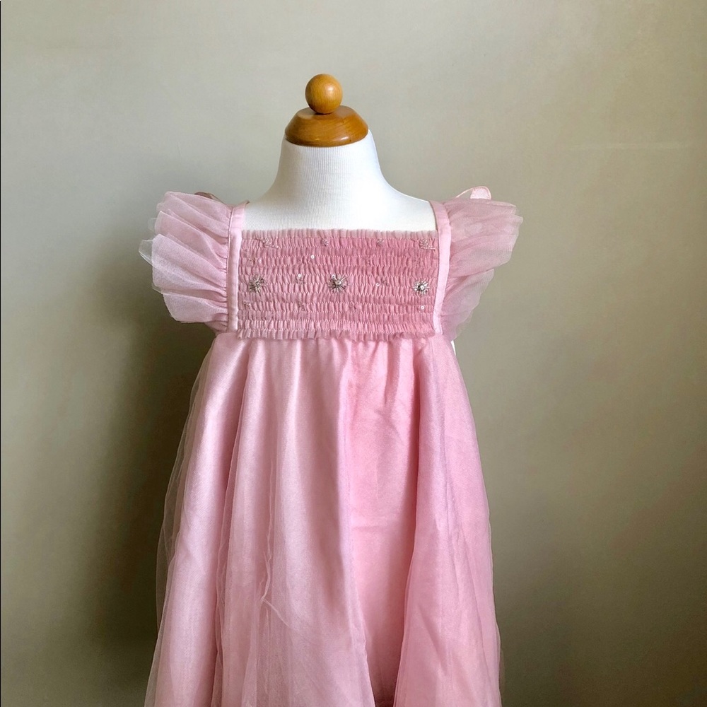 Little Girls Pink Tulle Dress - Picture 3 of 4